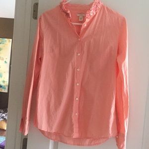 Jcrew coral button up blouse